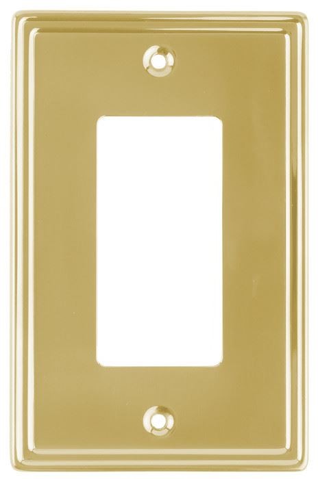 Single Rocker Switch Wall Plate Polished Solid Brass