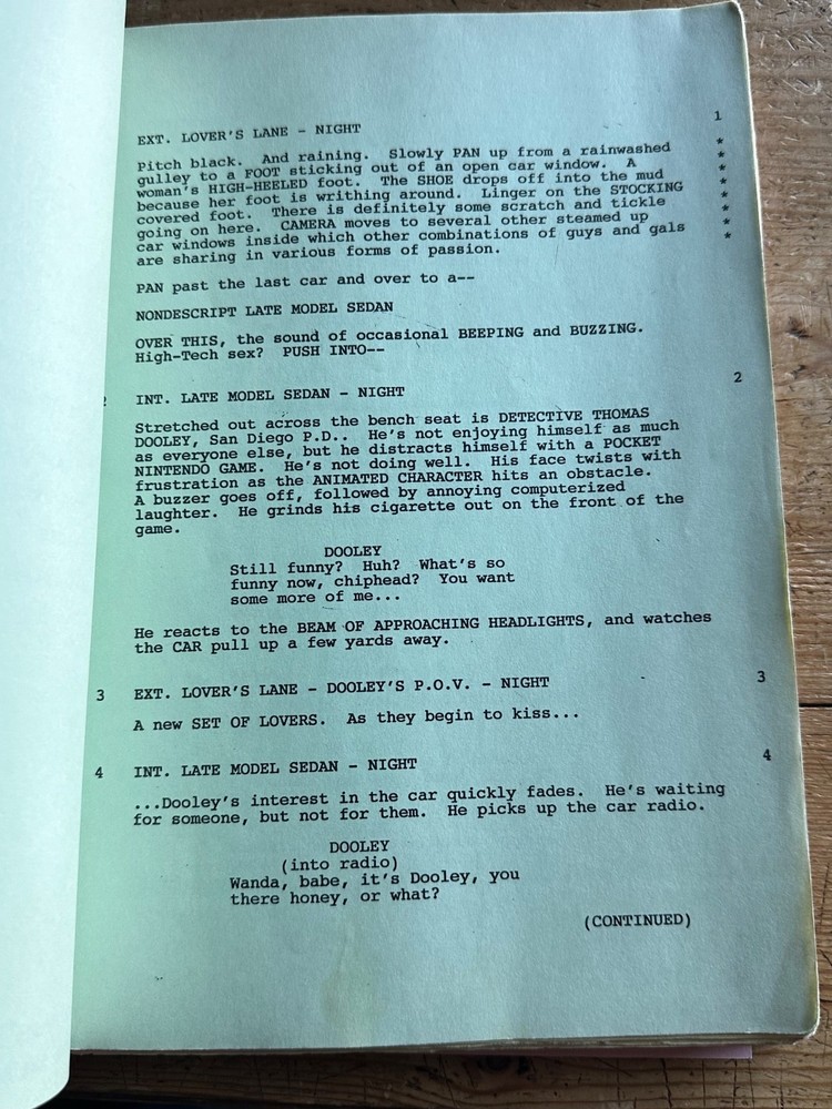 K-9 JIM BELUSHI ORIGINAL SCREENPLAY SCRIPT ORIGINAL production schedule