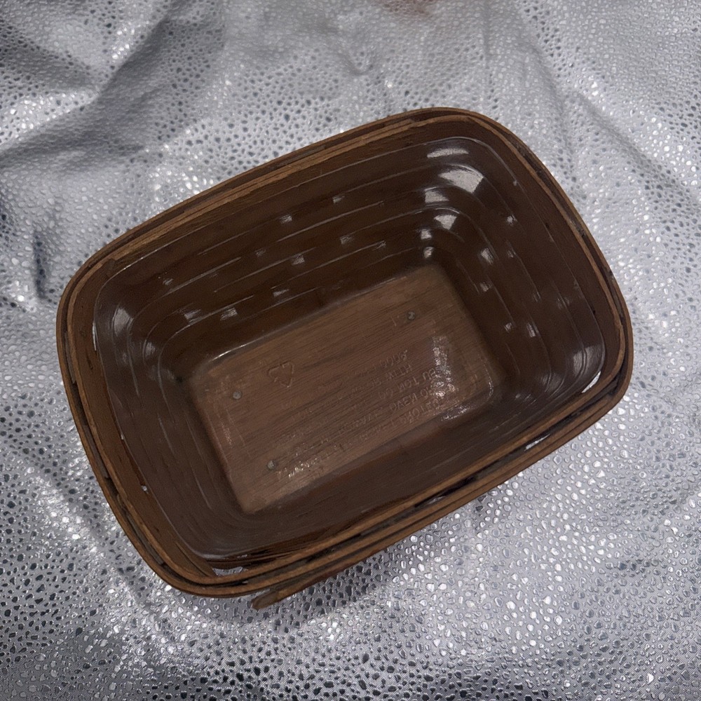 Longaberger 1993 Retired Rocking Cradle 7" Basket w Protector EUC