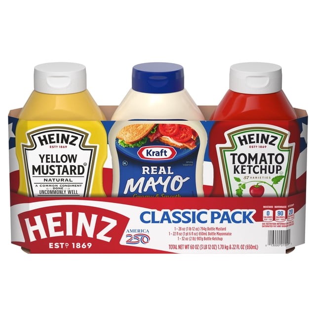 🍔🌭 Heinz Classic Pack Condiments – 3 Pack Variety Set 🌭🍔