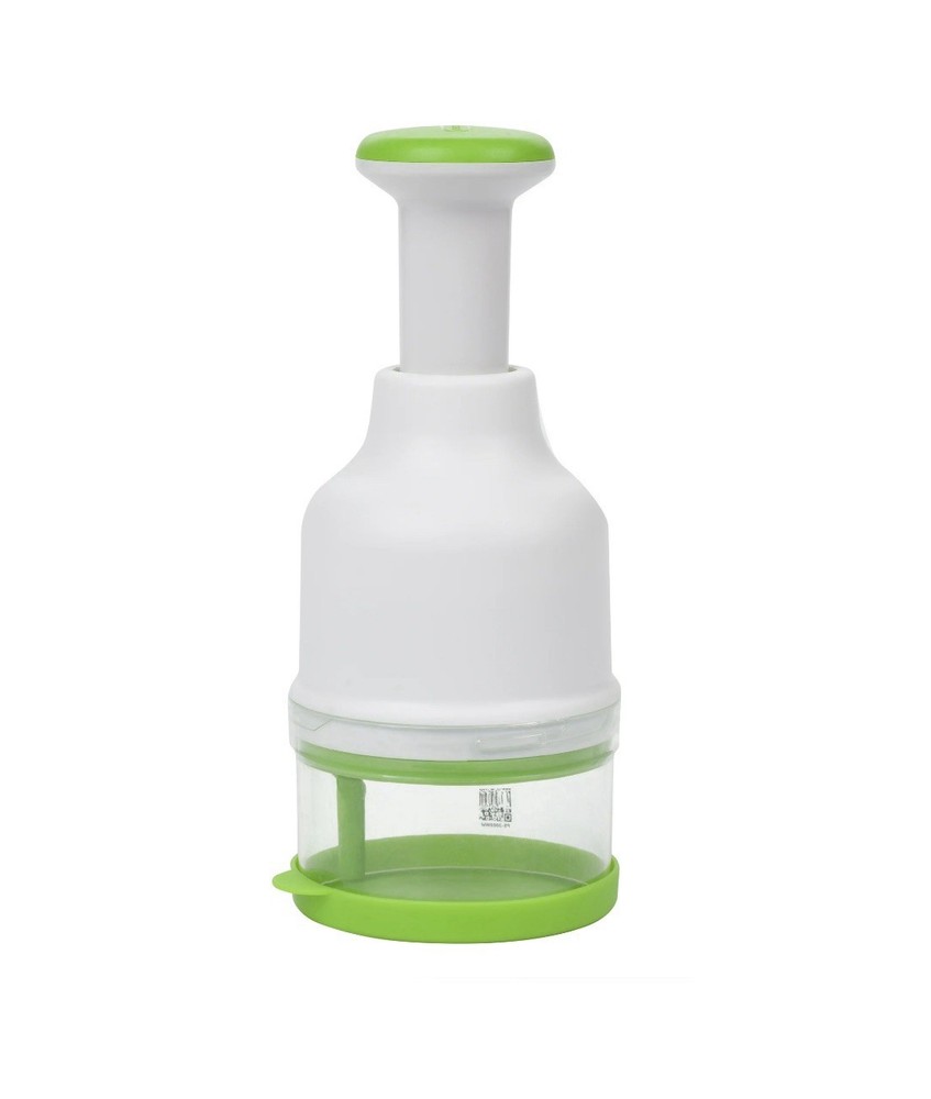 Progressive Prep Solutions Fresh Food Chopper Manual Push Function White/Green