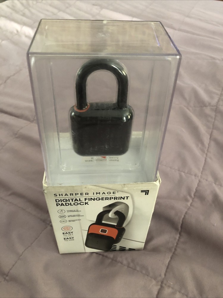 NEW Sharper Image Fingerprint Lock Digital PADLOCK NIB