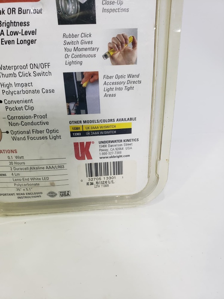 Underwater Kinetics UK2AAA LED Penlight Made In USA