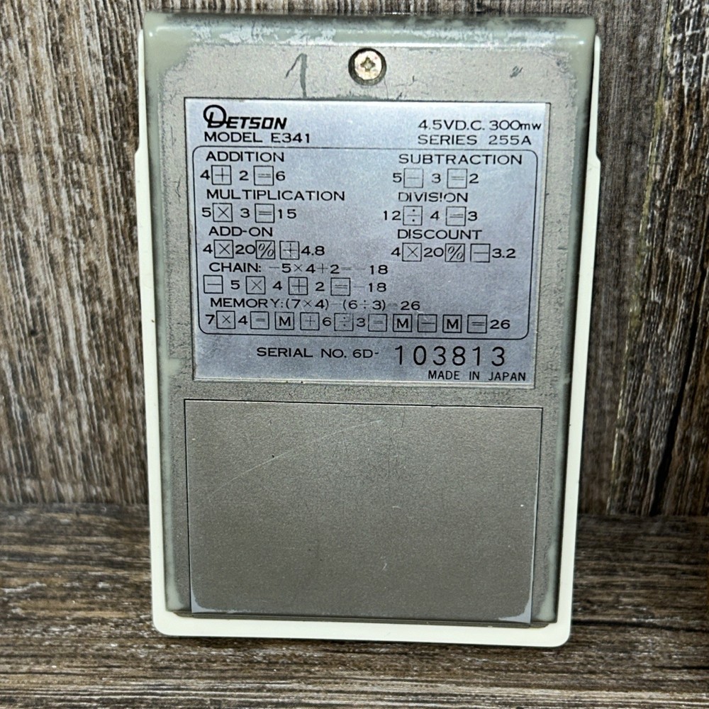 RARE DETSON E341 CALCULATOR WORKING 