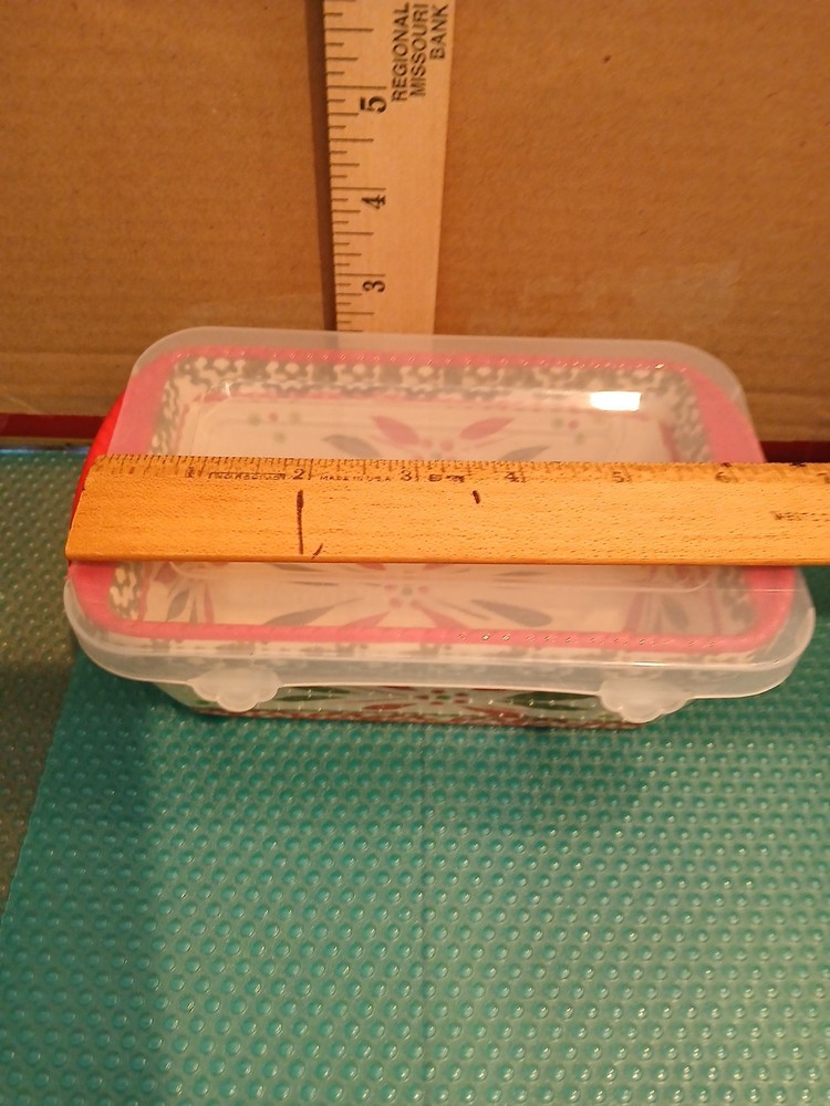 Temptations Holiday Rectangular Ceramic Loaf Pan with Lid