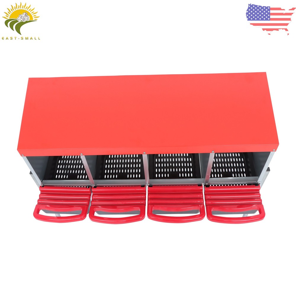 Roll Out Chicken Nesting Boxes 4 Hole For Laying Eggs Coop Compartment
