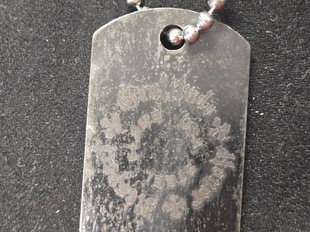 Steel Flame Dog Tag