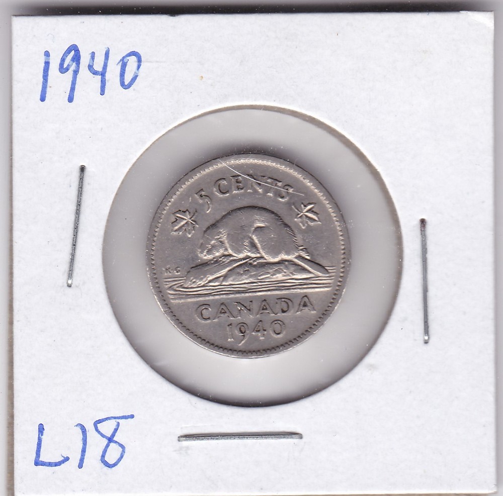1940 Canada 5 Cents L18