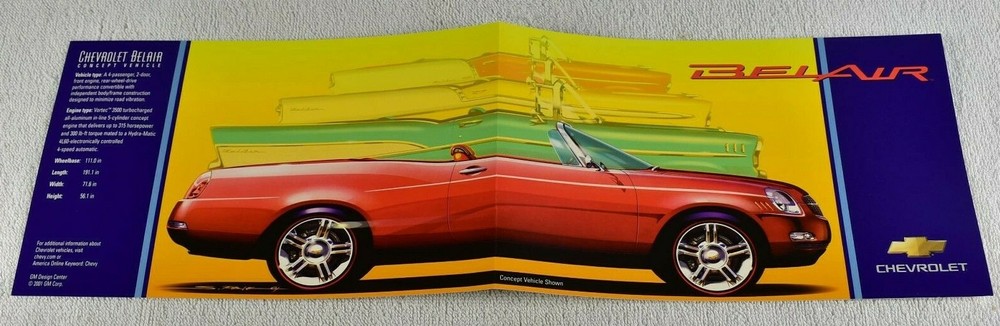 2002 CHEVROLET BELAIR prototype FOLD OUT SALES BROCHURE