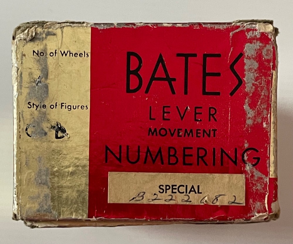 VINTAGE BATES LEVER MOVEMENT NUMBERING MACHINE