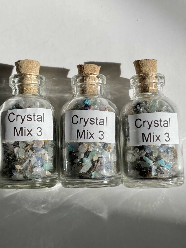 Crystal Mix #3 Gemstones Mini Gemstone Bottles with 24 Different Crystals
