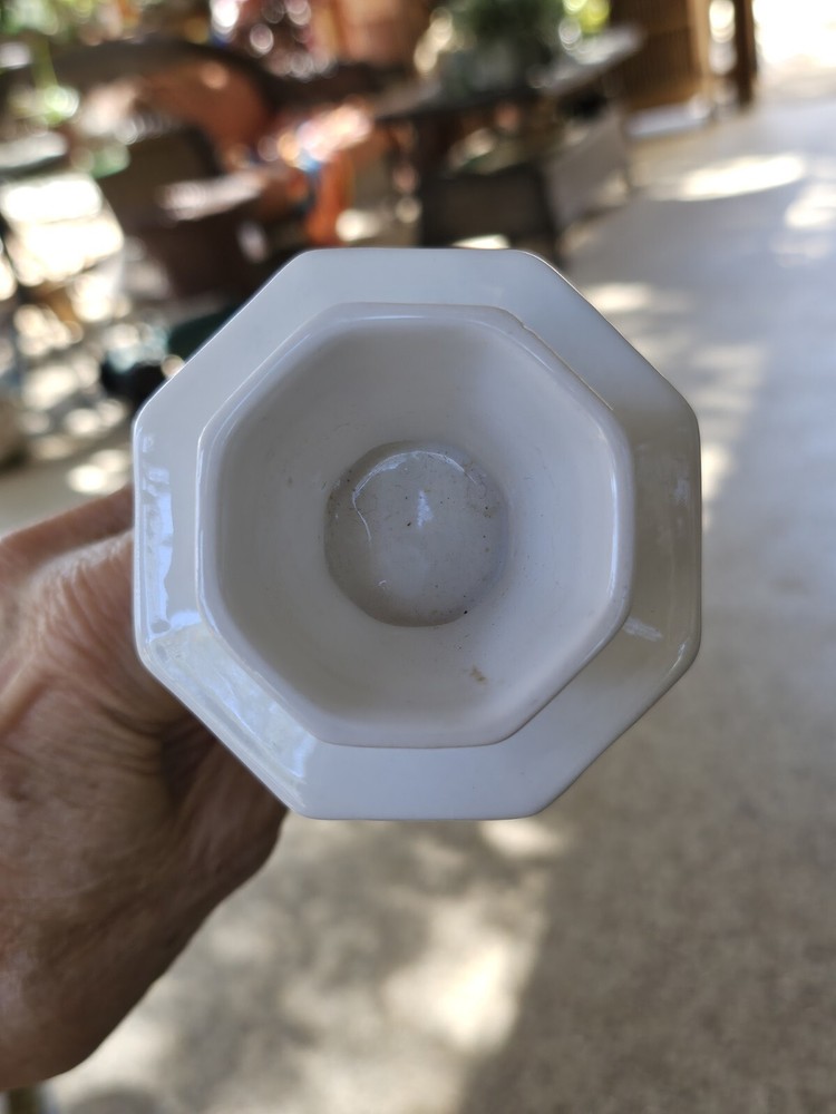 2 Independence Ironstone 7.5" White Ceramic Candle Holders Castleton Japan