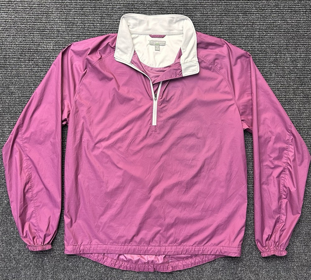 Peter Millar Wind Quarter Zip Pullover Jacket Purple Size Medium