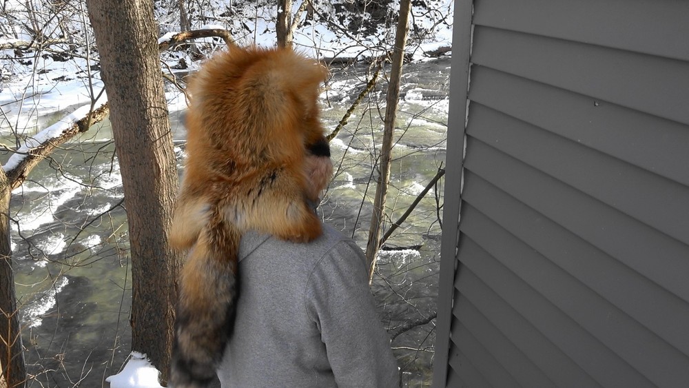 Red fox fur hat