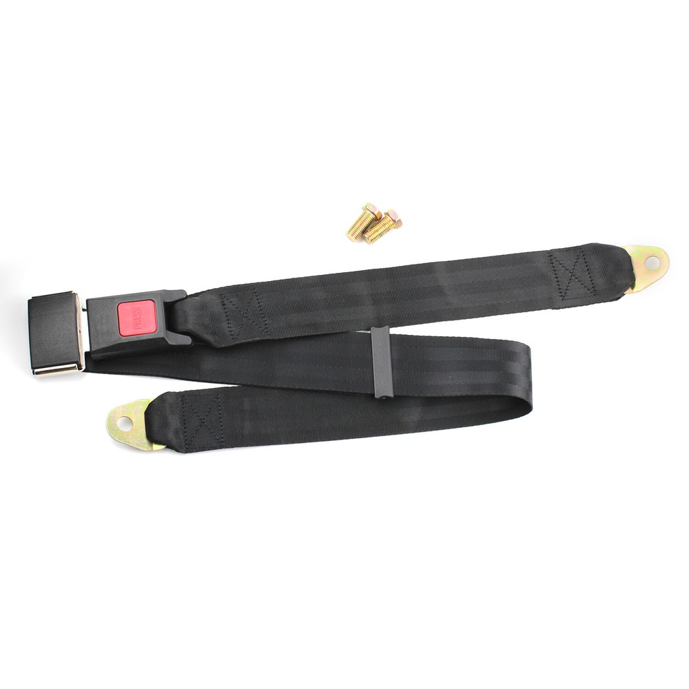 2 Pack Black Universal 2 Point Retractable Adjustable Car Seat Belt