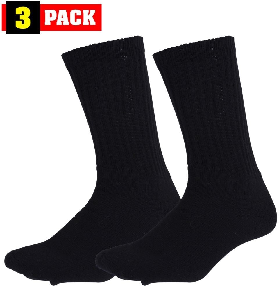 Athletic Crew Socks 3-Pack | Durable, Comfortable Physical Training US-Made