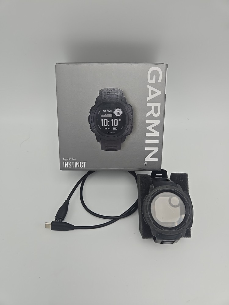 Garmin Instinct Rugged GPS Smart Watch Graphite w/ Updated USB C Charger