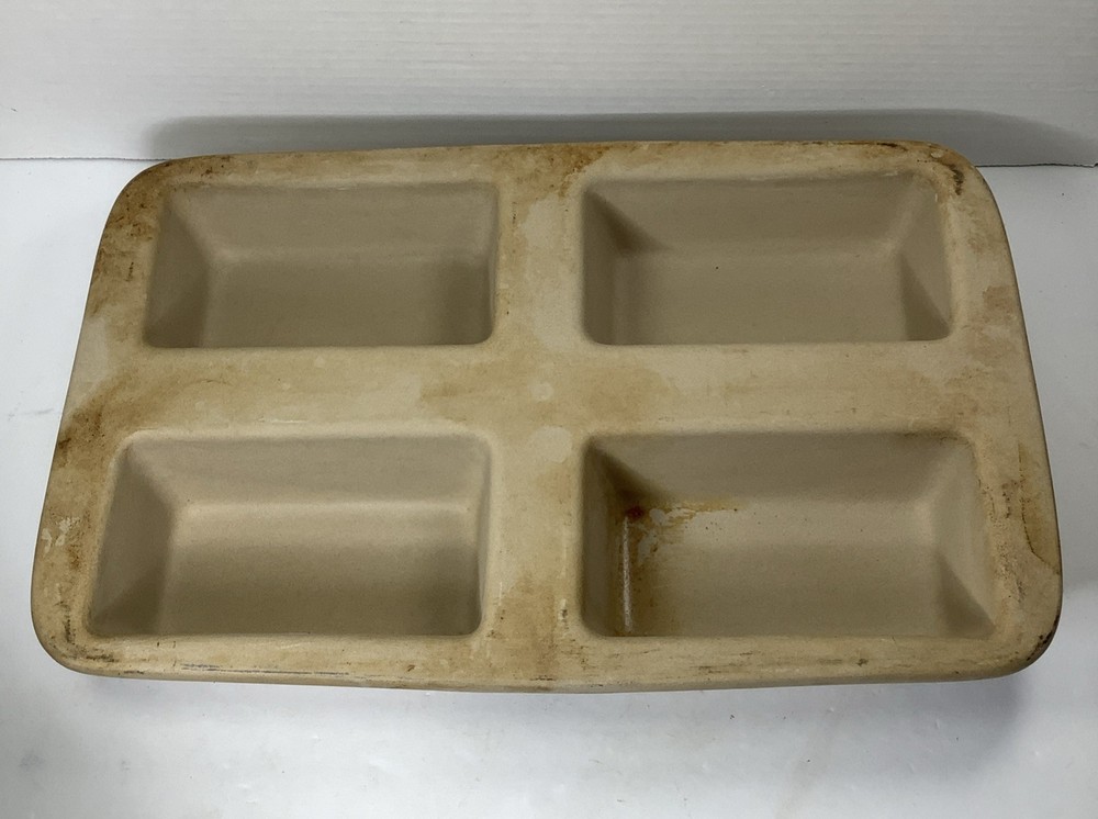Pampered Chef Stone Mini Loaf Pan 1418 Bread Pan Stoneware
