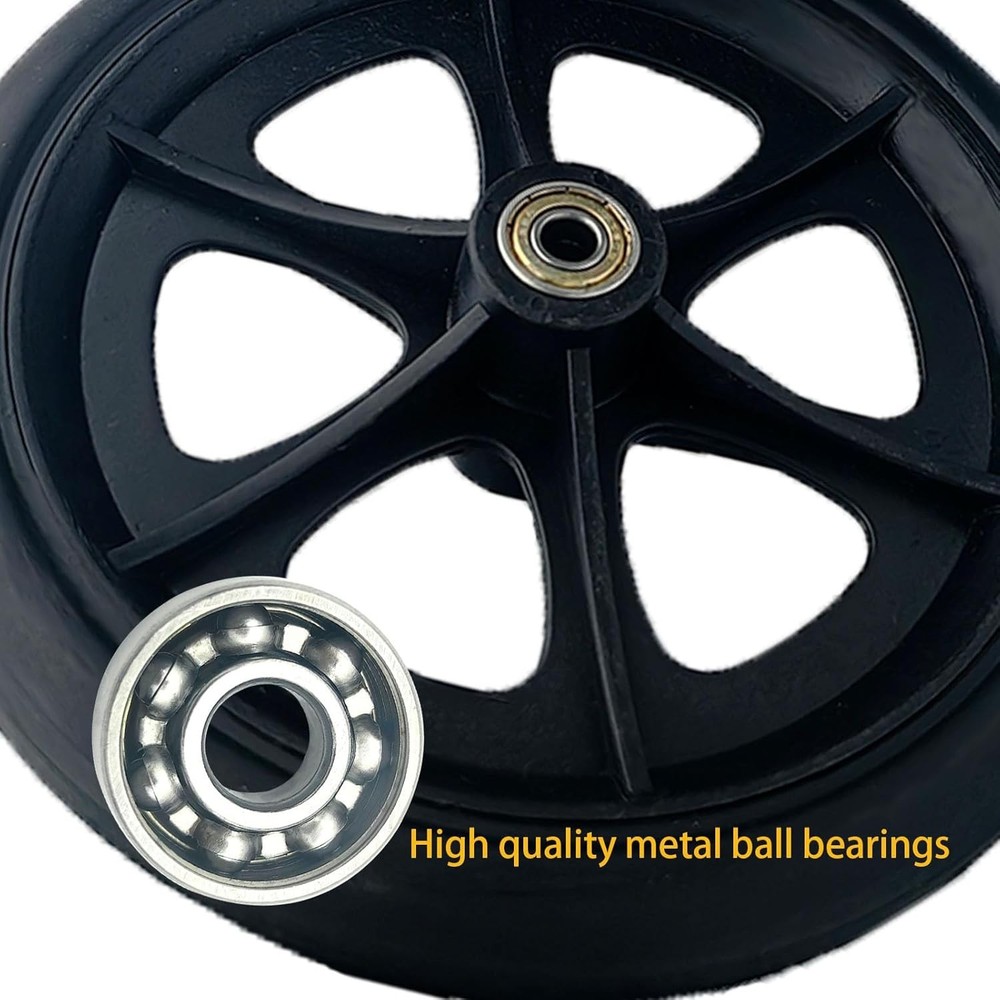 A pair of 8-Inch Solid Replacement Wheels Anti-Slip Front Wheels Rollator Wal...