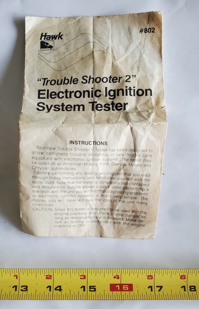 Vintage Hawk "Trouble Shooter 2" Electronic Ignition Tester System #802