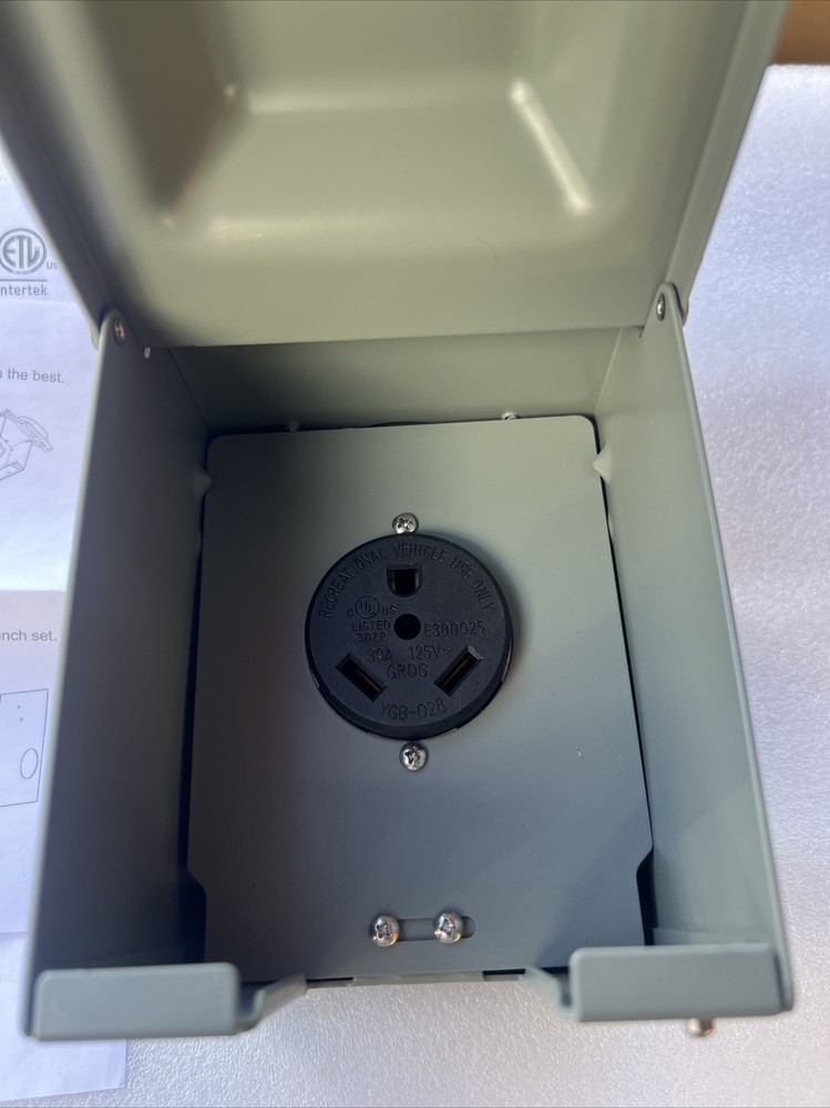 30 Amp RV Power Outlet Box 125 Volt NEMA:TT-30R (out Doors) Recreational.