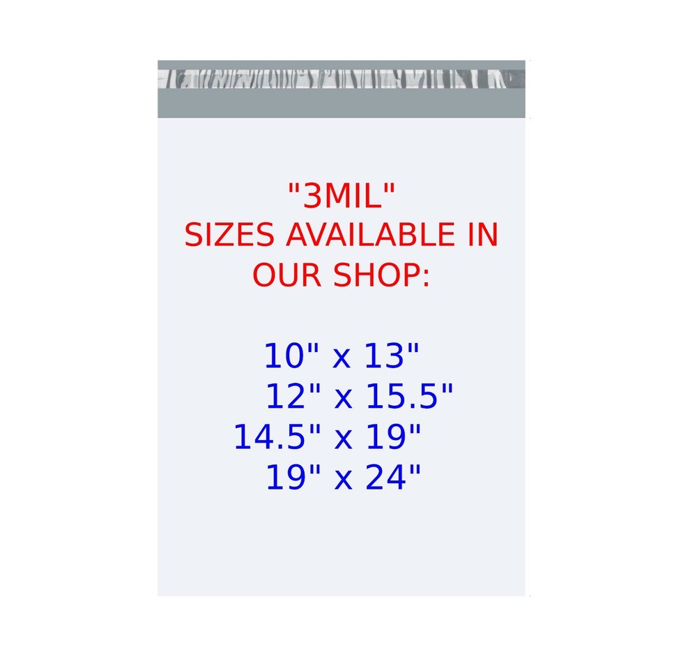 KSK Packaging 14.5" x 19" Plain Poly Mailers Shipping Envelopes 3MIL