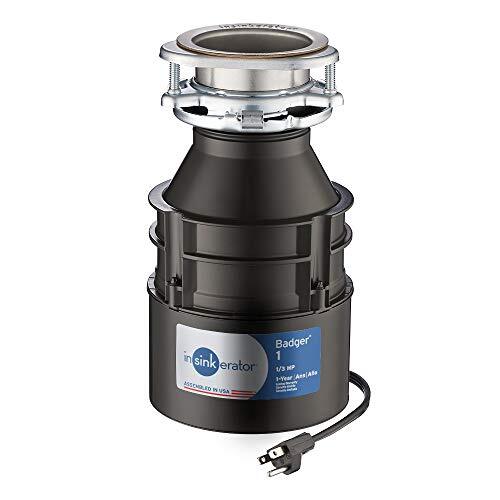 InSinkErator Garbage Disposal with Cord, Badger 1, 1/3 HP Continuous Feed