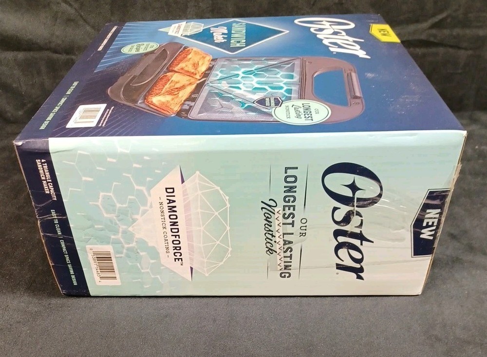 Oster Sandwich Maker Diamondforce Nonstick Coating Easy To Clean Compact NEW