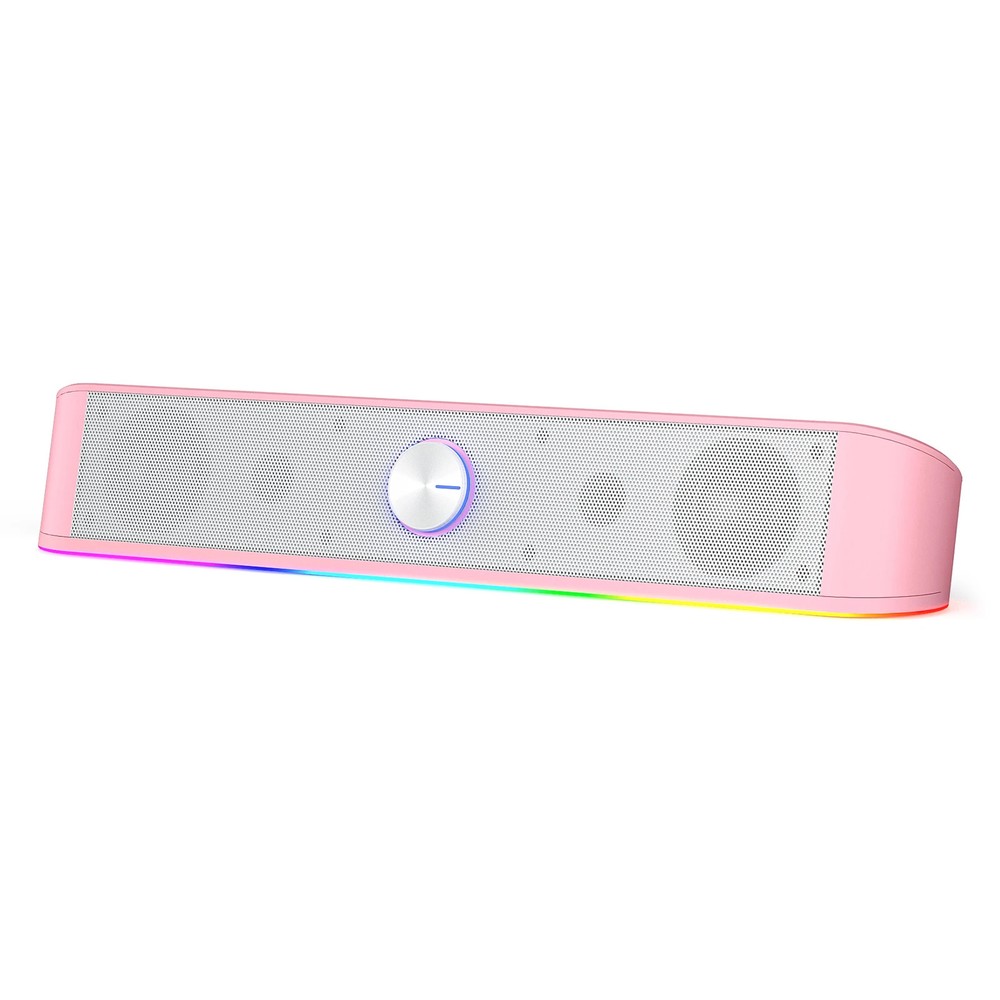 Desktop Soundbar, 2.0 Channel Computer Speaker with Dynamic RGB Audio