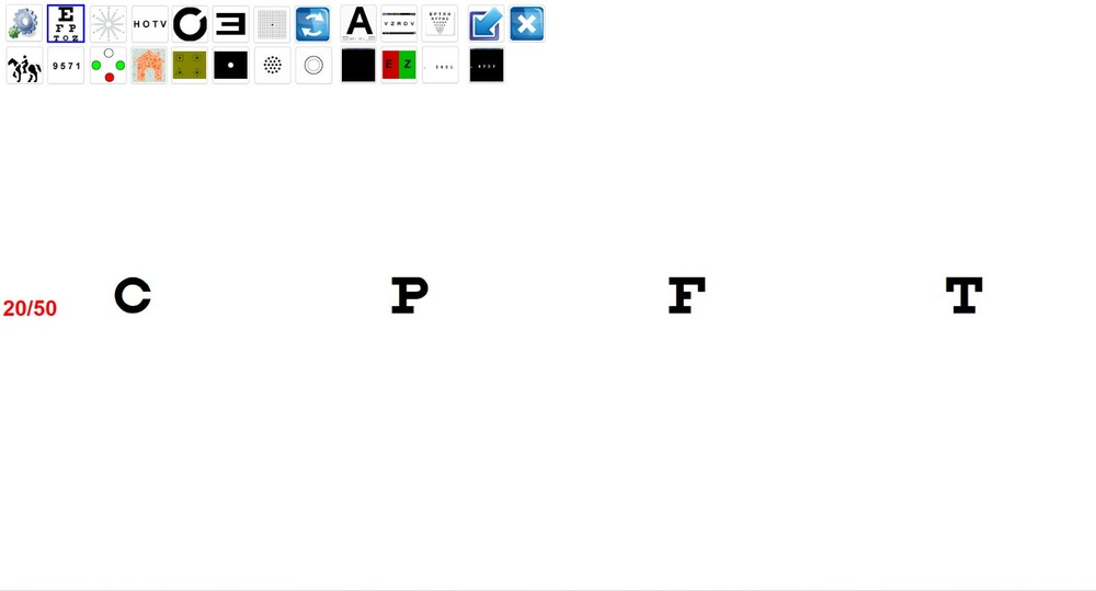 OptivisionChart Snellen Optotypes Ishihara Visual Acuity Software