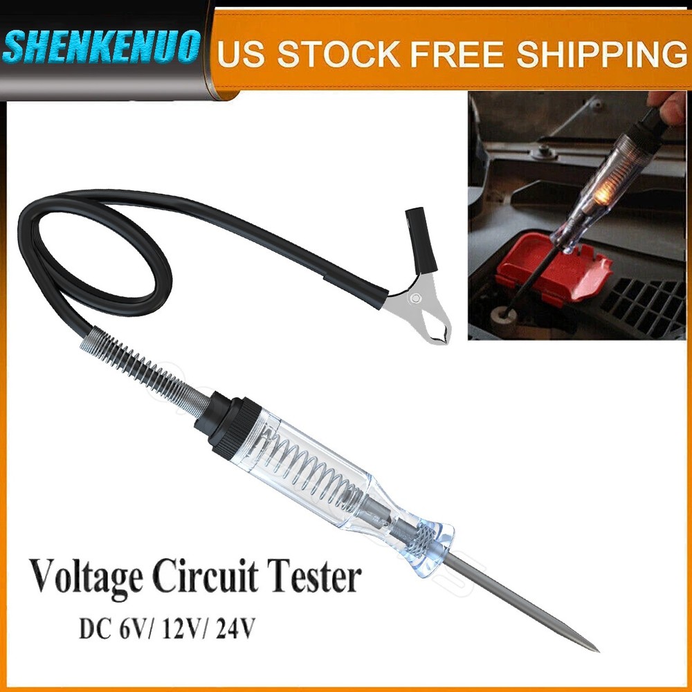 Wire Piercing DC Voltage Circuit Tester 6-24V 12V Hook Probe Tester Test Light