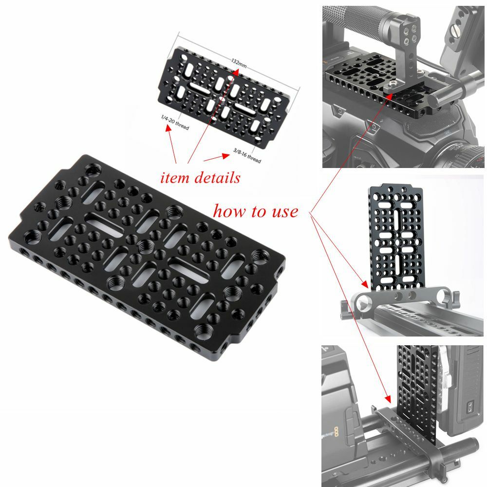 US Niceyrig Multi-purpose 1/4"3/8"Thread Cheese Mounting Plate for Camera Tripod