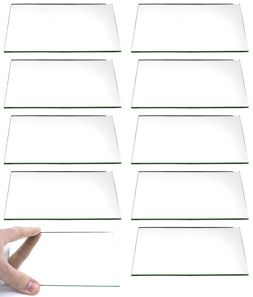 Rectangular Plano Glass Mirror - Pack of 10 - 6" x 4" - 2mm Thick Approx. -