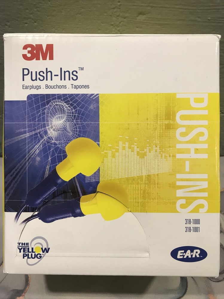 3M Strapless (NO STRING) Push-In Earplugs - Blue No Strung or Cord