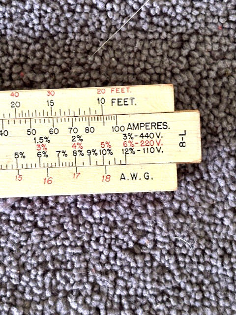 1946 LAWRENCE ENGINEERING Copper Wire Selector Voltage Drop 8-L Slide Rule
