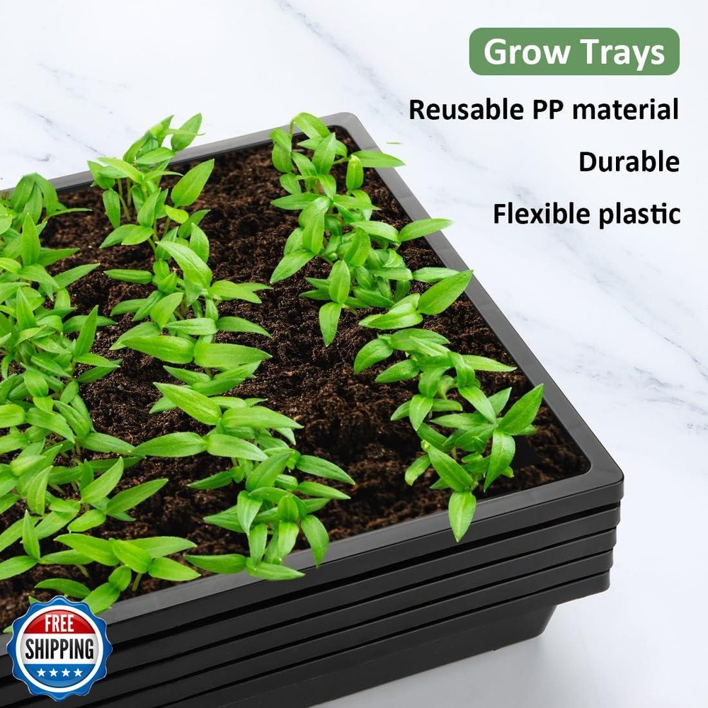RooTrimmer 1020 Nursery Pot Trays 5 Pack, Plastic Flat Seed Start