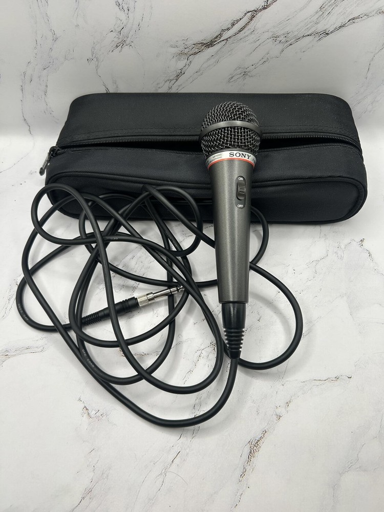 Sony Wired Microphone with 10ft Cable Dynamic Mic w/ Case Great Condition