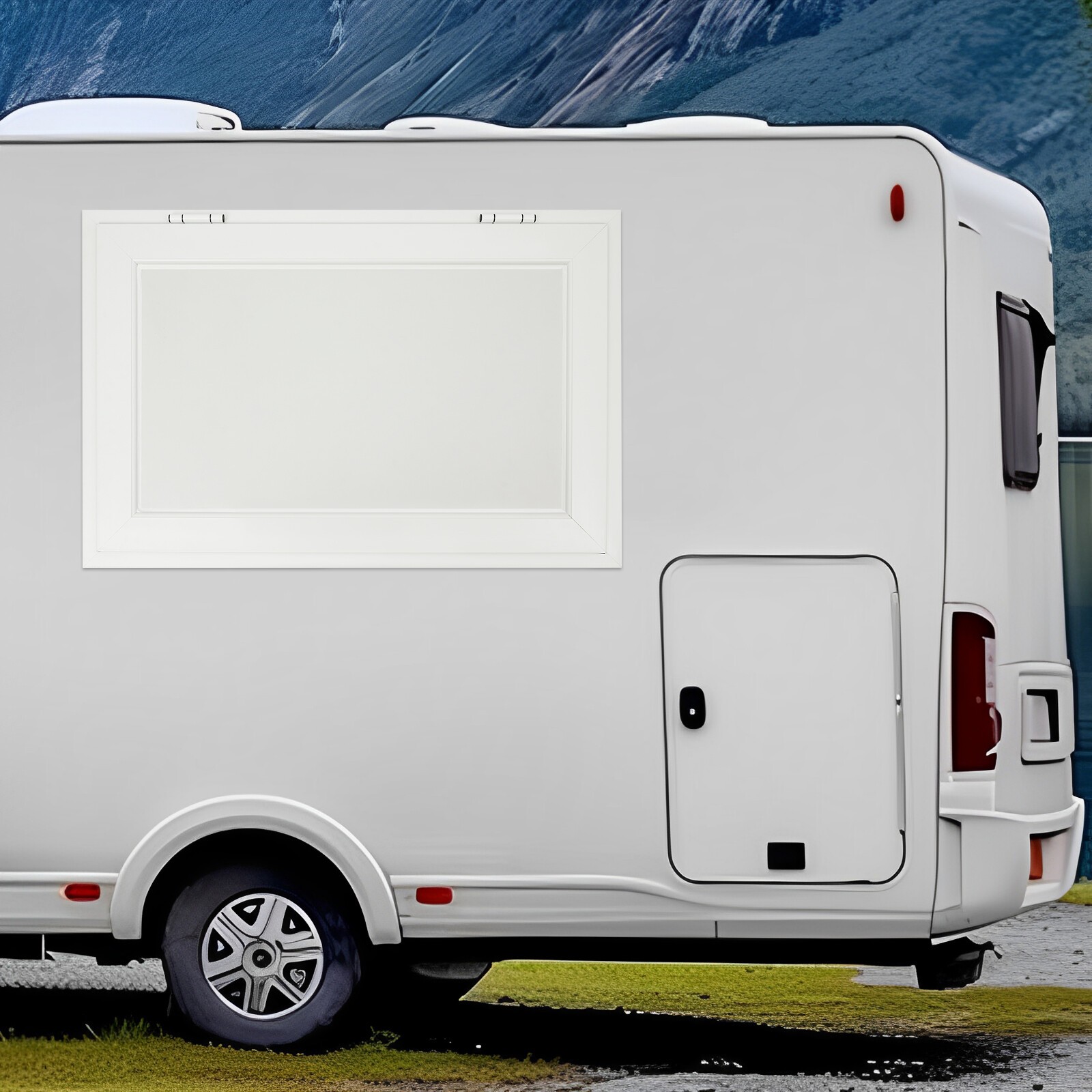 85° Rectangular Service Window For Food Trucks Serving Window 35 Inch*23 Inch