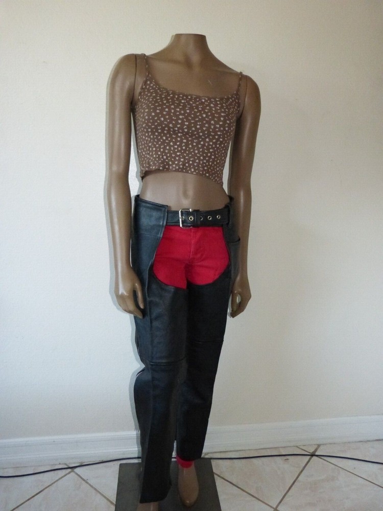 FIRST BLACK LEATHER CHAPS SZ XXS