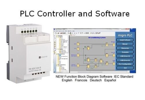PLC Programmable Logic Controller & Software KIT 120VAC 4 inputs, 2 Relay out