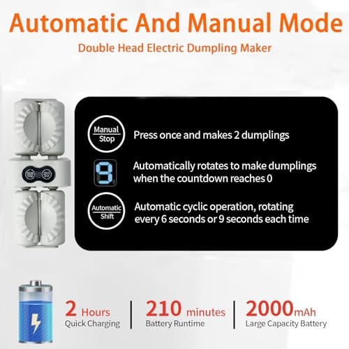Electric Dumpling Maker Machine, Double Head Automatic Electric Dumpling
