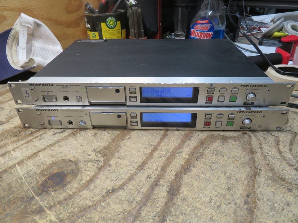 LOT OF 2 MARANTZ PMD570 PROFESSIONAL SOLID STATE RACK MOUNT RECORDER POWERS ON