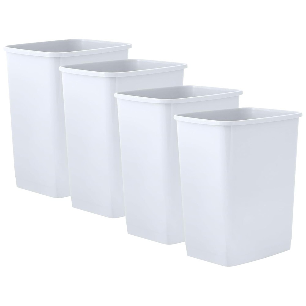 Superio Kitchen Trash Can 9 Gallon Slim Waste Bin 37 Qt (4, White)