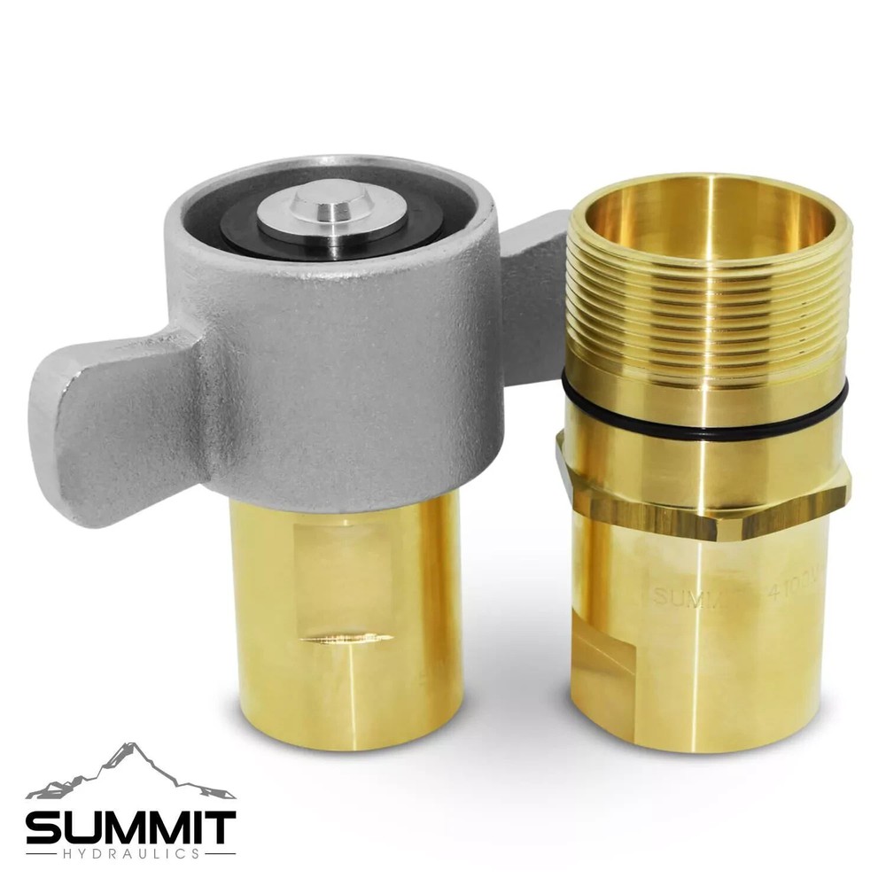 Summit 1" NPT Wet-Line Wing Nut Hydraulic Quick Disconnect Coupler/ Coupling Set
