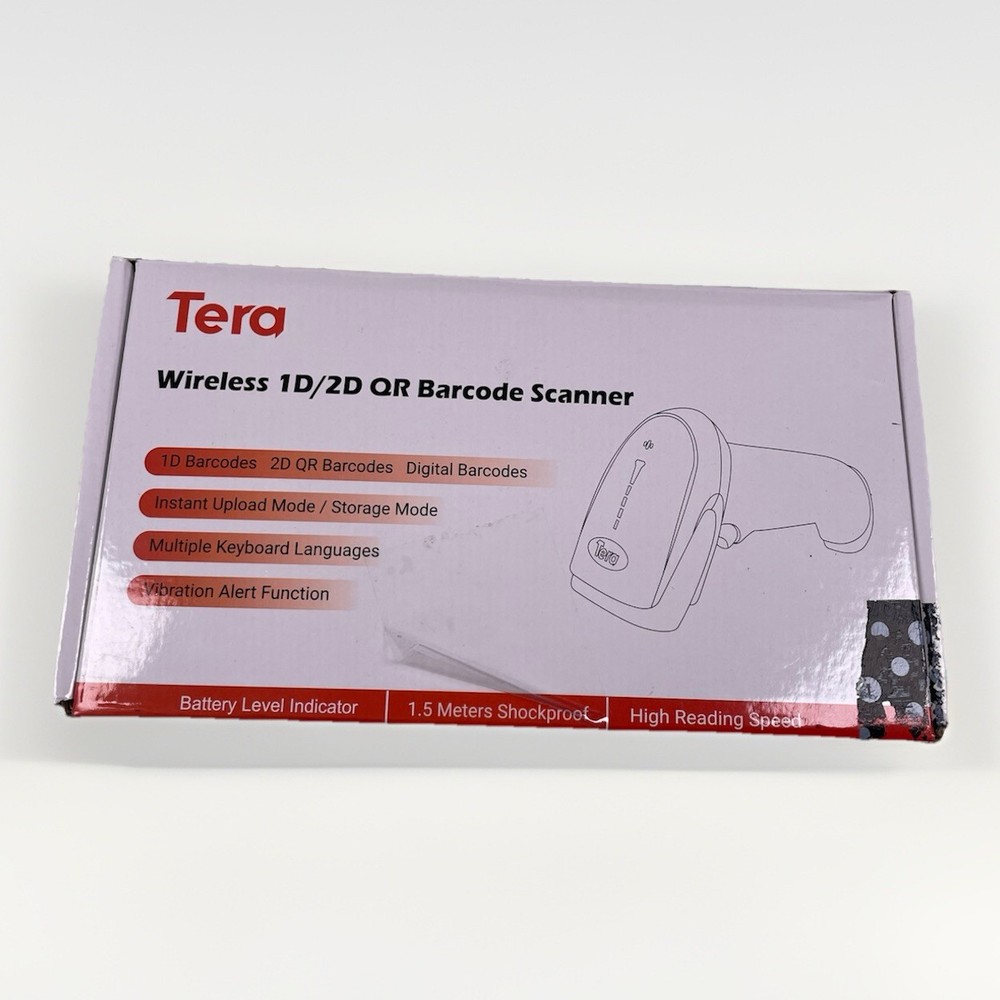 Tera HW0002 Wireless UPC Barcode Scanner 1d/2d, Orange with Stand