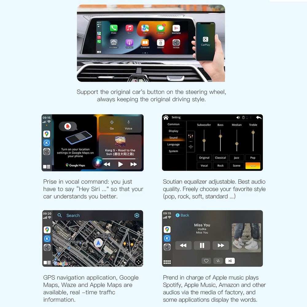 For BMW 328i 2008-2013 CIC System Wireless Apple Carplay Android Auto Module