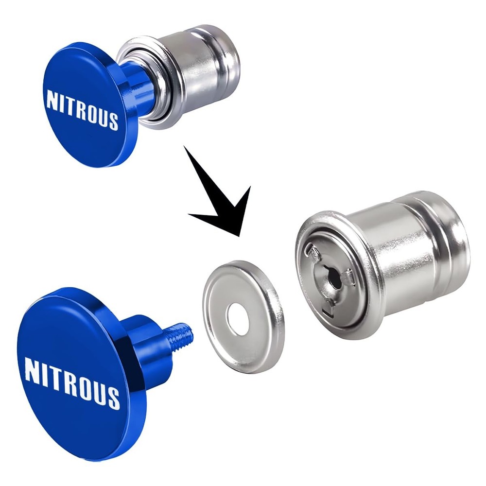 AUCELI Nitrous Button Car Cigarette Lighter Plug, Aluminum Alloy B/NITROUS