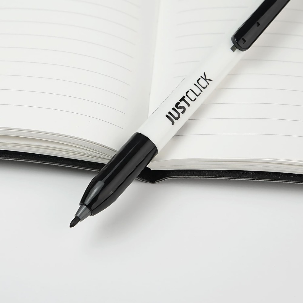 Retractable Fine Point Permanent Markers, 12 Count Black Fine Tip Writing Set