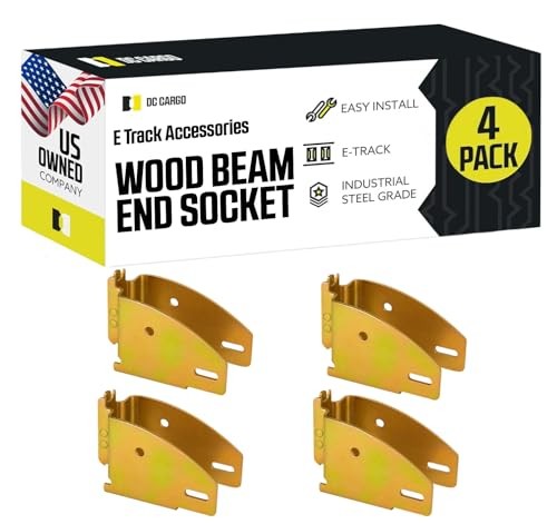 E Track Wood Beam End Socket Shelf Brackets Accessories () 4 Pack Fixed Hinge