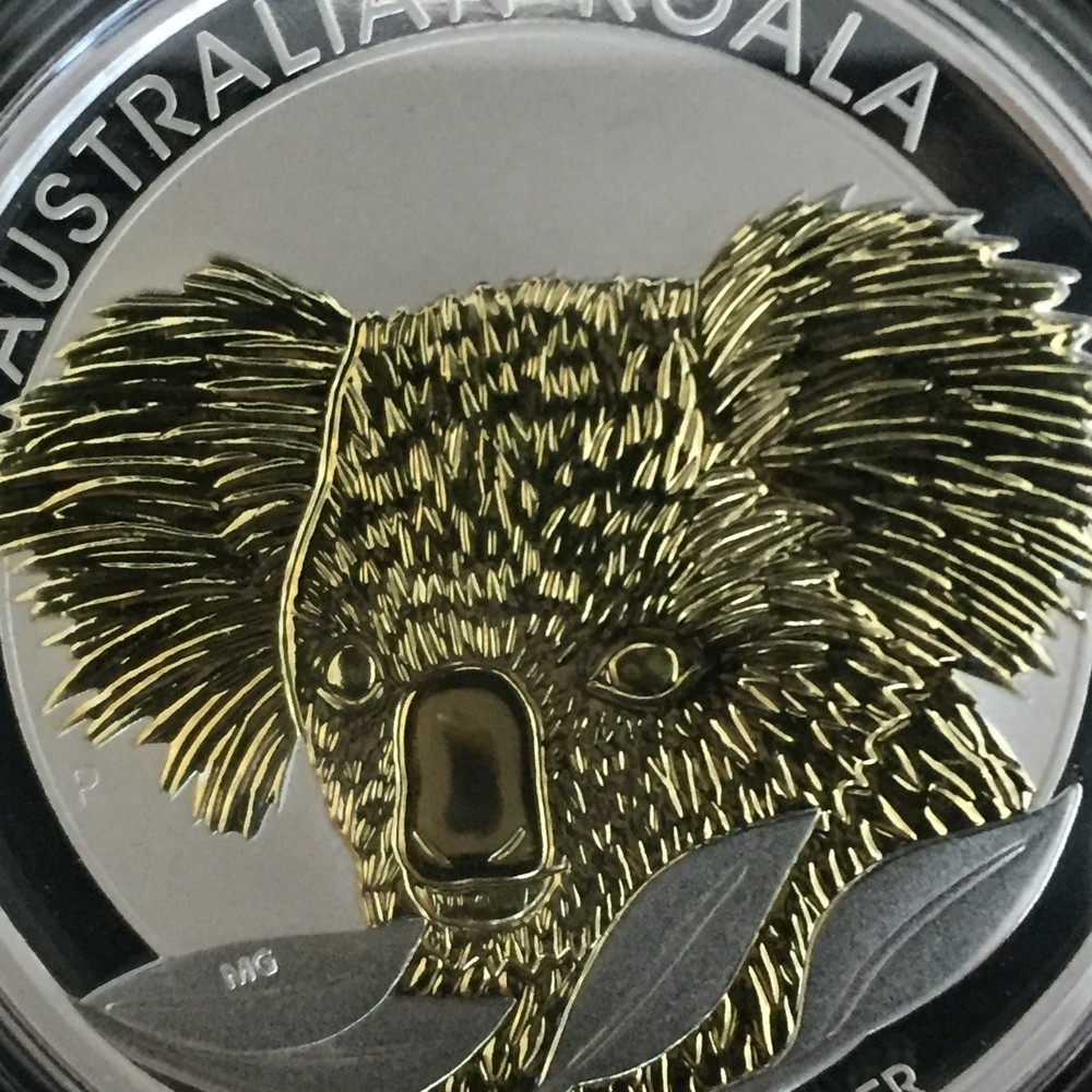 Perth Mint - Australian Koala 2014 1oz Silver Gilded Edition
